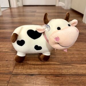 Super Soft Cuddly Squishable Cow With Hearts Baby Toddler Kids Like New
